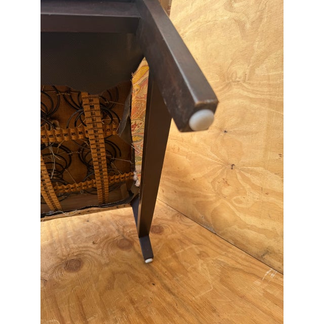 Pair Vintage Slipper Lounge Chairs Great Original Fabric Attributed to Edward Wormley for Dunbar For Sale - Image 10 of 12