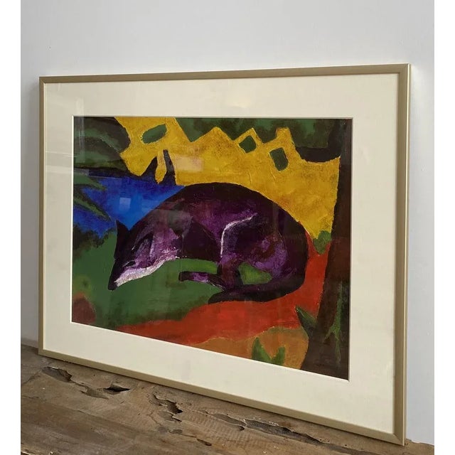 Modern Cora De Groot, Fox, Gouache on Paper, 1970s, Framed For Sale - Image 3 of 8