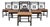 McGuire Rattan Target Back Dining Chairs Set of 6 For Sale