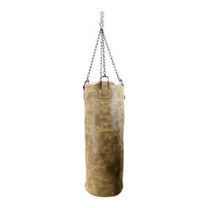 1940s Handmade Leather Gym Punching Boxing Heavy Bag