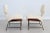 Mid-Century Italian Wood & Bouclé Slipper Chairs & Footstool, 1950, Set of 3 For Sale - Image 15 of 18