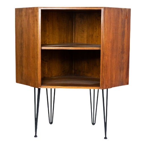 Mid-Century Corner Cabinet with Hairpin Legs, 1960s For Sale