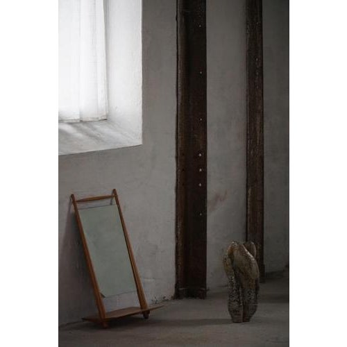Mid-Century Scandinavian Standing Table Mirror in Wood, 1950s-1960s For Sale - Image 3 of 18