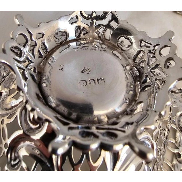 Antique Victorian Sterling Silver Bon Bon Dishes by William Comyns, 1891, Set of 2 For Sale - Image 12 of 14