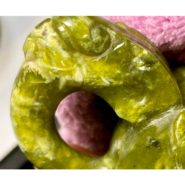 Early 1900s Natural Translucent Jade Bowenite Carved Fengshui Dragon Tea Pot. For Sale - Image 10 of 11