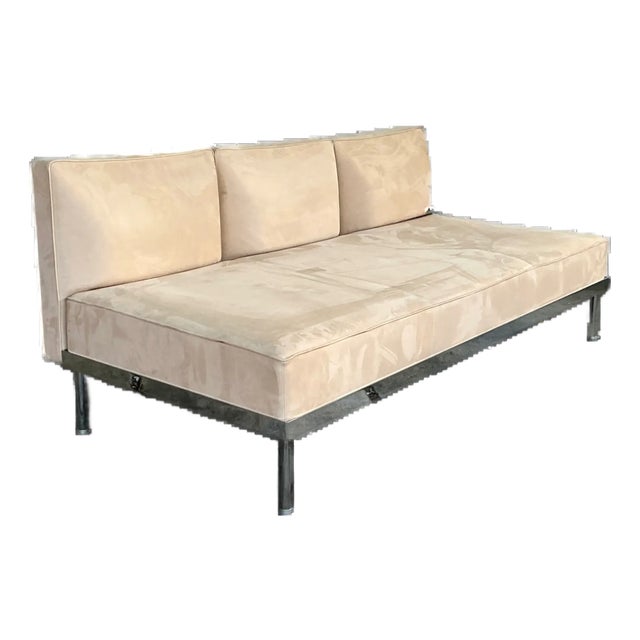 Vintage Contemporary Polished Chrome Sofa For Sale