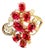 Natural Oval Ruby and Diamond 14 Karat Yellow Gold Cocktail Ring Size 7 For Sale