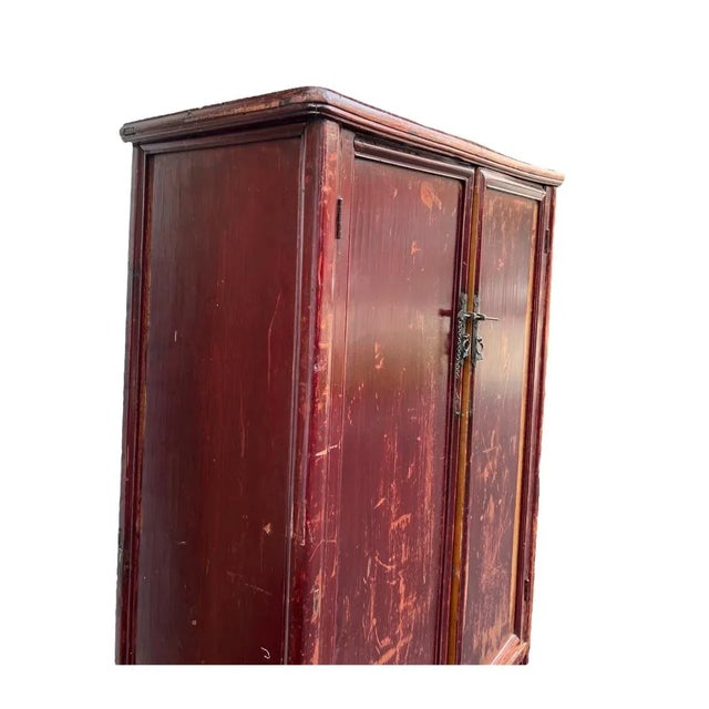 Vintage Chinese Elmwood Armoire or Wardrobe Cabinet Storage For Sale In Seattle - Image 6 of 7