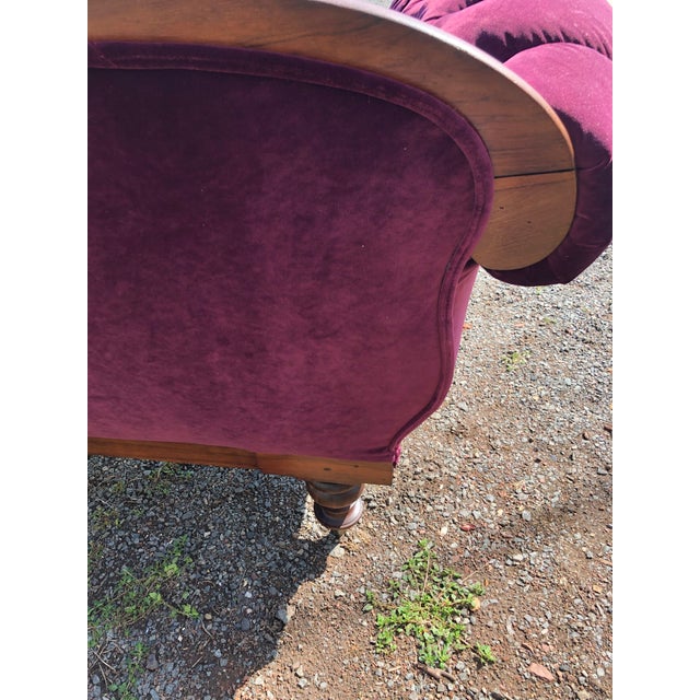 Antique Purple Velvet Victorian Fainting Couch Chaise Longue Chairish