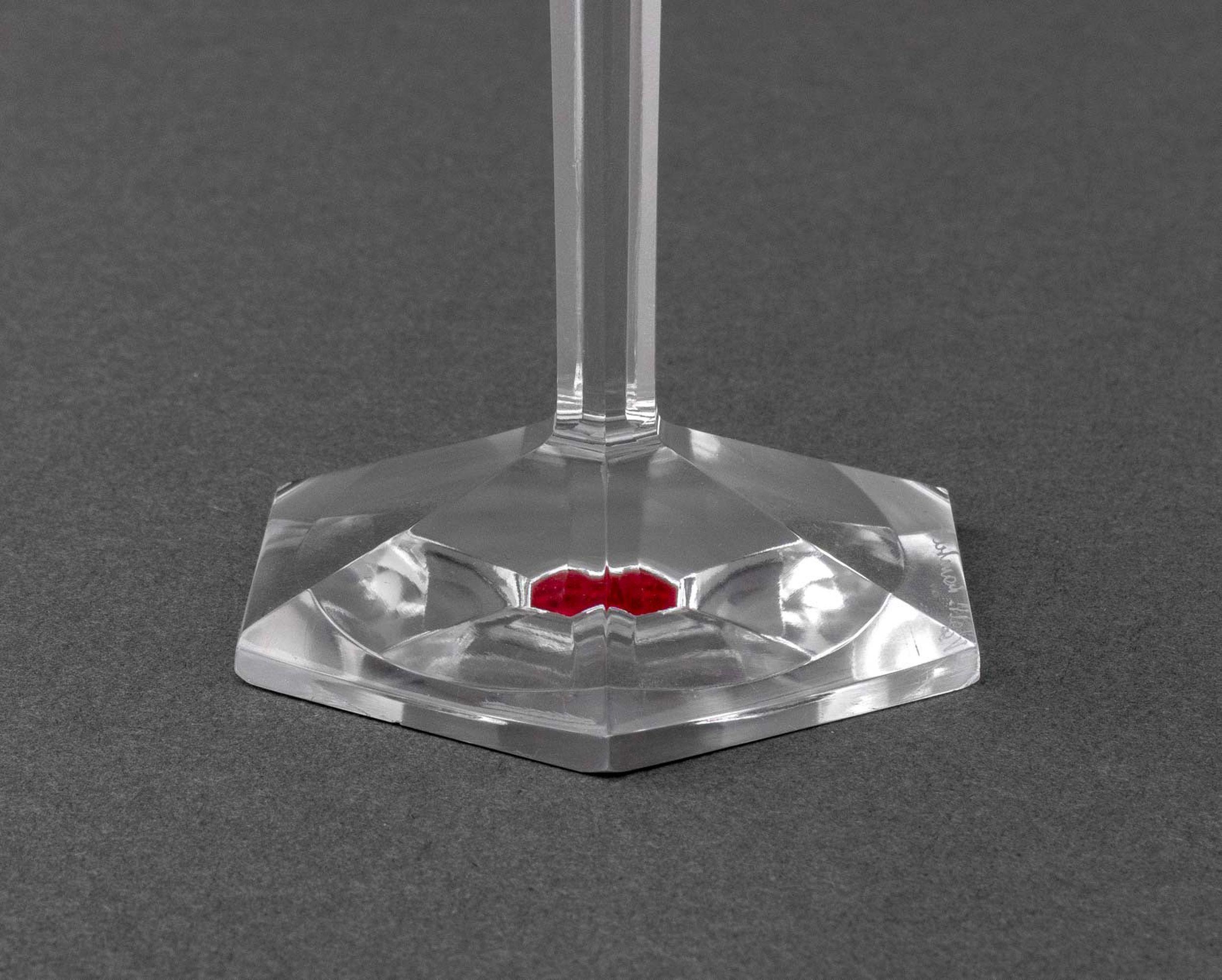 Val St. Lambert Red Cut Crystal Wine Glasses, 8 | Chairish