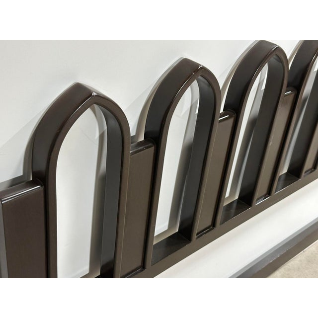 1950s Harvey Probber “Arch” King Size Walnut Headboard, 1950 For Sale - Image 5 of 7