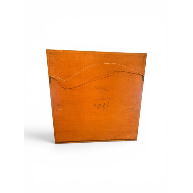 Vintage Mid-Century Modern Blonde Maple Geometric Wall Mirror, 29.5" For Sale - Image 9 of 9