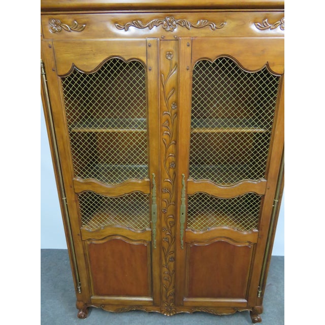 Country French Carved Cherry Bookcase / Linen Chairish