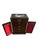 Vintage Midcentury Chinoiserie Brown Lacquer Shell Inlay Jewelry Box Cabinet For Sale - Image 4 of 15
