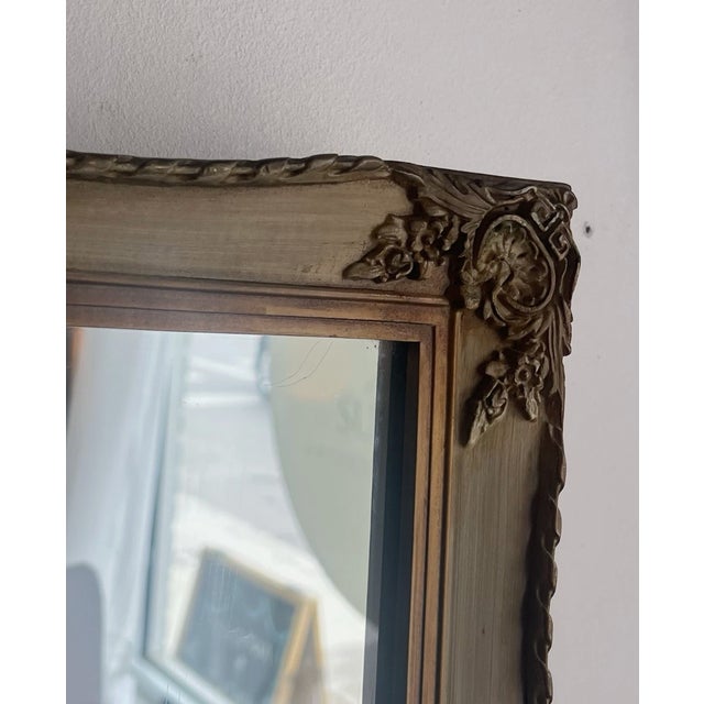 Victorian 1970s Art Deco Ornate Carved Wood Mirror For Sale - Image 3 of 11