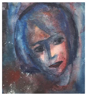 Dzidra Ezergaile, Portrait, 1960s, Watercolor on Paper