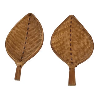 Vintage Leaf Shaped Baskets - a Pair For Sale