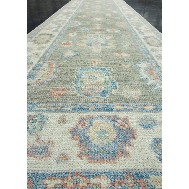 Textile Turkish Oushak Runner Rug 2'10" x 12' #17815 For Sale - Image 7 of 8