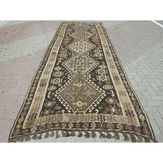 Oversized Vintage Turkish Kars Kilim Rug - 64"x179" For Sale - Image 13 of 13