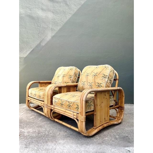 Late 20th Century Vintage Bielecky Brothers Bent Rattan Lounge Chairs - A Pair For Sale - Image 5 of 12