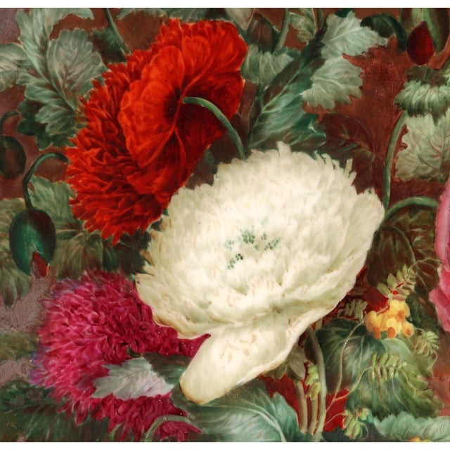 English Porcelain Botanical Plaque of Double Poppies, Attributed to Derby, Circa 1825 For Sale - Image 9 of 9
