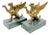 1970s Brass Griffins on Green Marble Bases Bookends - A Pair For Sale