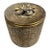 Antique Gold Filigree Metal Trinket Box With Floral Lid For Sale