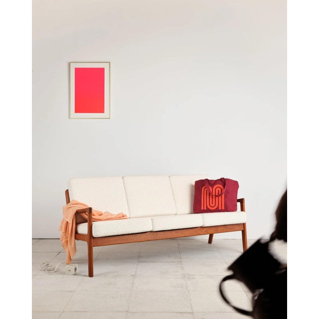 Senator Series 3-Seater Sofa in Teak with Bouclé Upholstery by Ole Wanscher for France & Daverkosen, Denmark, 1950s For Sale - Image 9 of 18