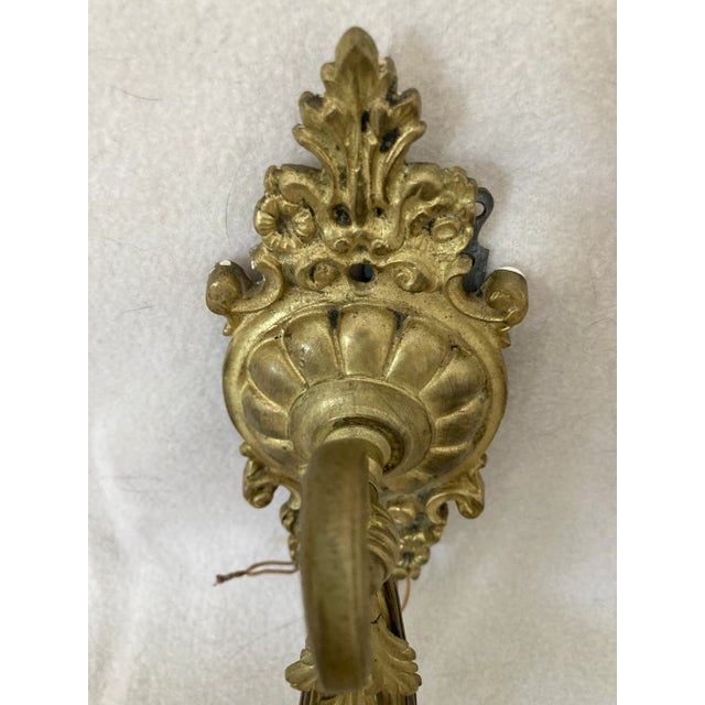 Early 20th Century Neoclassical French Empire Bronze 2 Arm Electrified Wax Candle Wall Sconces - a Pair For Sale In West Palm - Image 6 of 13