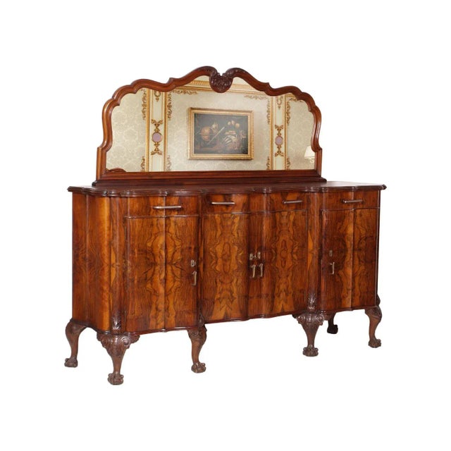 Antique Baroque Style Mirrored Chippendale Sideboard from Testolini & Salviati For Sale - Image 4 of 4