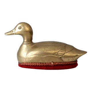 Mid Century Brass Duck Lint Brush For Sale