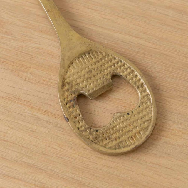 Metal 1950s French Brass Tennis Bottle Opener For Sale - Image 7 of 8