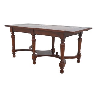Harden Country Distressed French Cherry Small Dining or Library Table For Sale