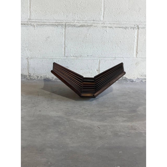 Brown Vintage Danish Modern Sculptural Rosewood Folding Fruit Bowl Centerpiece For Sale - Image 8 of 8