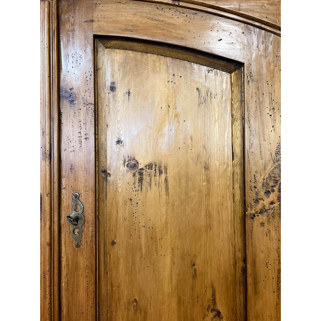 Rustic Three-Piece Waxed Solid Pine Armoire For Sale - Image 15 of 18