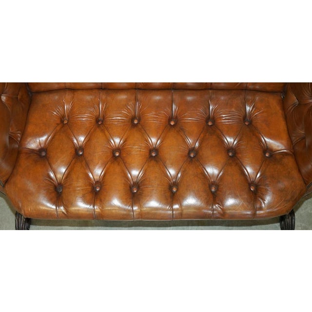 Victorian Brown Leather Carriage Seat Sofa with Royal Armorial Coat of Arms For Sale - Image 13 of 18