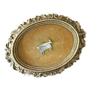 Vintage Sterling Silver Antelope Pendant Southwestern Style Minimalist Animal Charm For Sale
