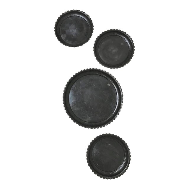 Vintage Scalloped Metal Trays - Set of 4 For Sale