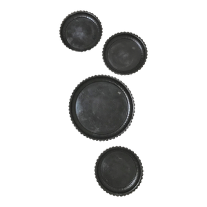 Vintage Scalloped Metal Trays - Set of 4