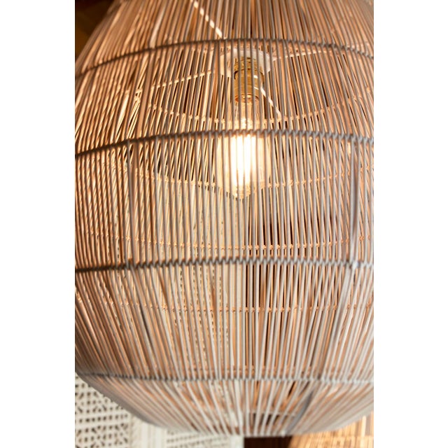 Luminous Metal Frame Tiered Laced Pendant Lantern For Sale - Image 11 of 15