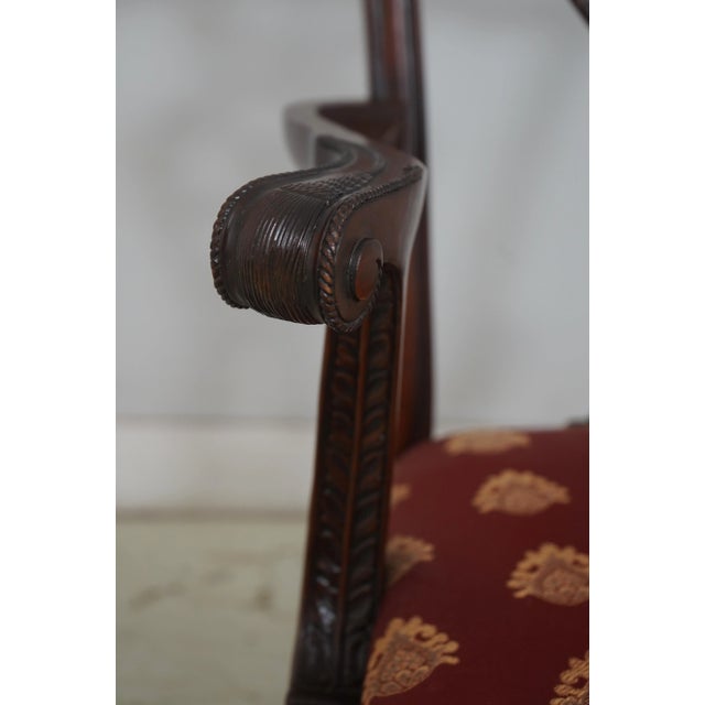 Brown Set of 8 Henredon Mahogany Chippendale Dining Chairs For Sale - Image 8 of 18