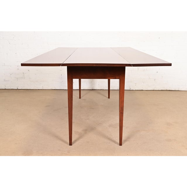 Eldred Wheeler Early American Shaker Solid Cherry Wood Drop Leaf Harvest Dining Table, Newly Refinished For Sale In South Bend - Image 6 of 13