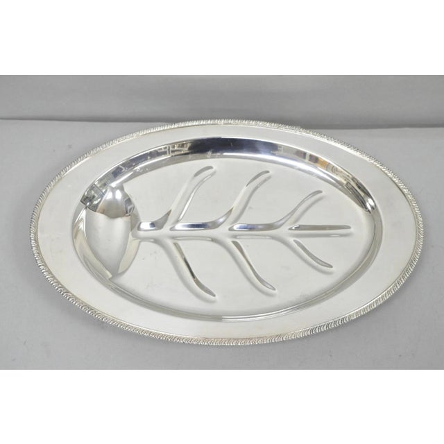 Vintage Oneida Silver Plated Regency Oval Meat Cutlery Serving Platter Tray For Sale - Image 11 of 12