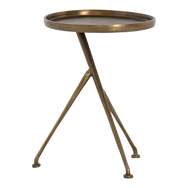 Four Hands Schmidt Accent Table - Raw Antique Brass For Sale