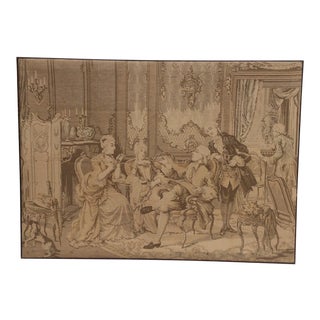 Antique Belgian Tapestry Panel Mounted in Frame For Sale