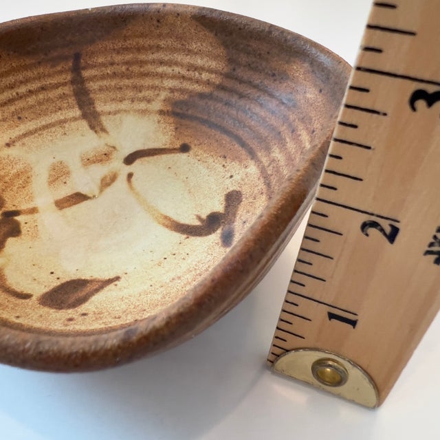 Vintage Handcrafted Studio Pottery Serving Bowls in Warm Brown Glaze, Signed Skul, Set of 7 For Sale - Image 15 of 15