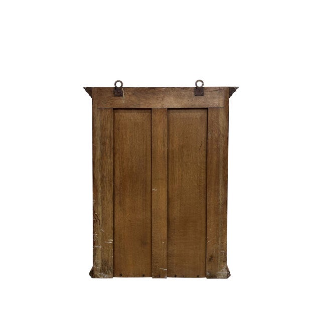 Brown Antique Oak Wall-Mounted Cabinet, 1900s For Sale - Image 8 of 14