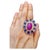 Bochic Vintage Ruby, Tanzanite & Fancy Sapphire Candy Ring Set 18K Gold & Silver For Sale - Image 17 of 18