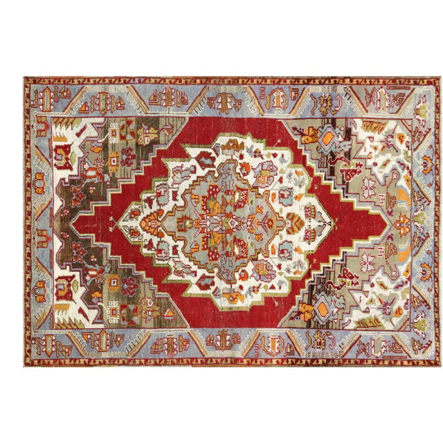 1960s Turkish Oushak Rug For Sale
