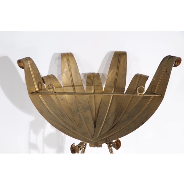 Gold Decorative Wrought Iron Faux Gilt Sconce Planter For Sale - Image 8 of 9